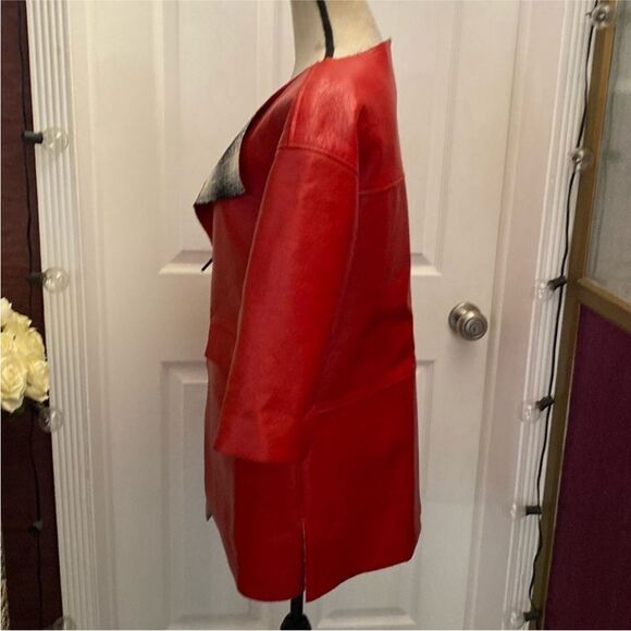 Chanel Red Leather Women's Jacket, S - Picture 6 of 12